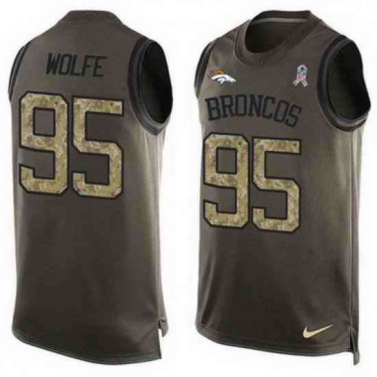 Nike Broncos #95 Derek Wolfe Green Mens Stitched NFL Limited Salute To Service Tank Top Jersey